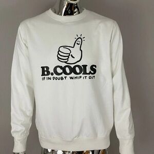 Barney Cools White Color Adult Casual Mens Logo Pullover Size Large NWT